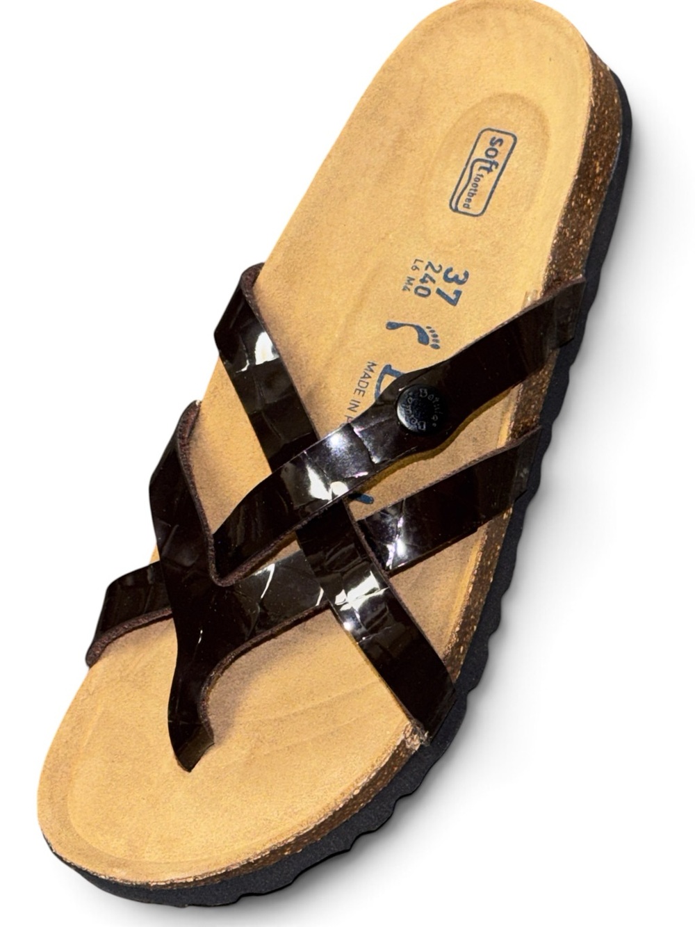 NIB Birkenstock Betula Sz 6 /37 Vinja Brown Reptile Embossed Sandals New In Box